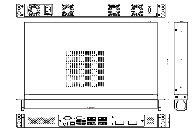 Dimensions du NeoLAN-ADL-8GbE